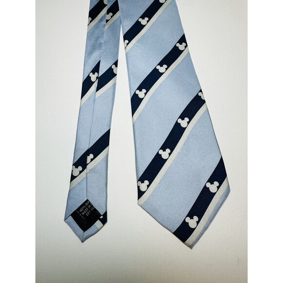 Disney Parks Mickey Mouse Icon Light Blue 100% Silk Tie Men's - Picture 2 of 7
